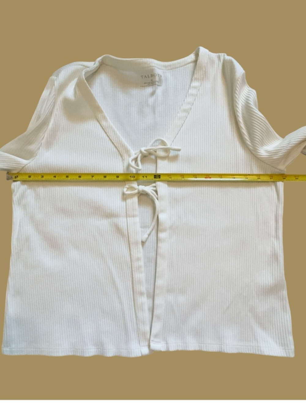 ✨ ELEVATED CLASSIC: Talbots Ribbed Tie-Front Twin Set | Jacket + Tank | XL ✨ - Picture 9 of 13